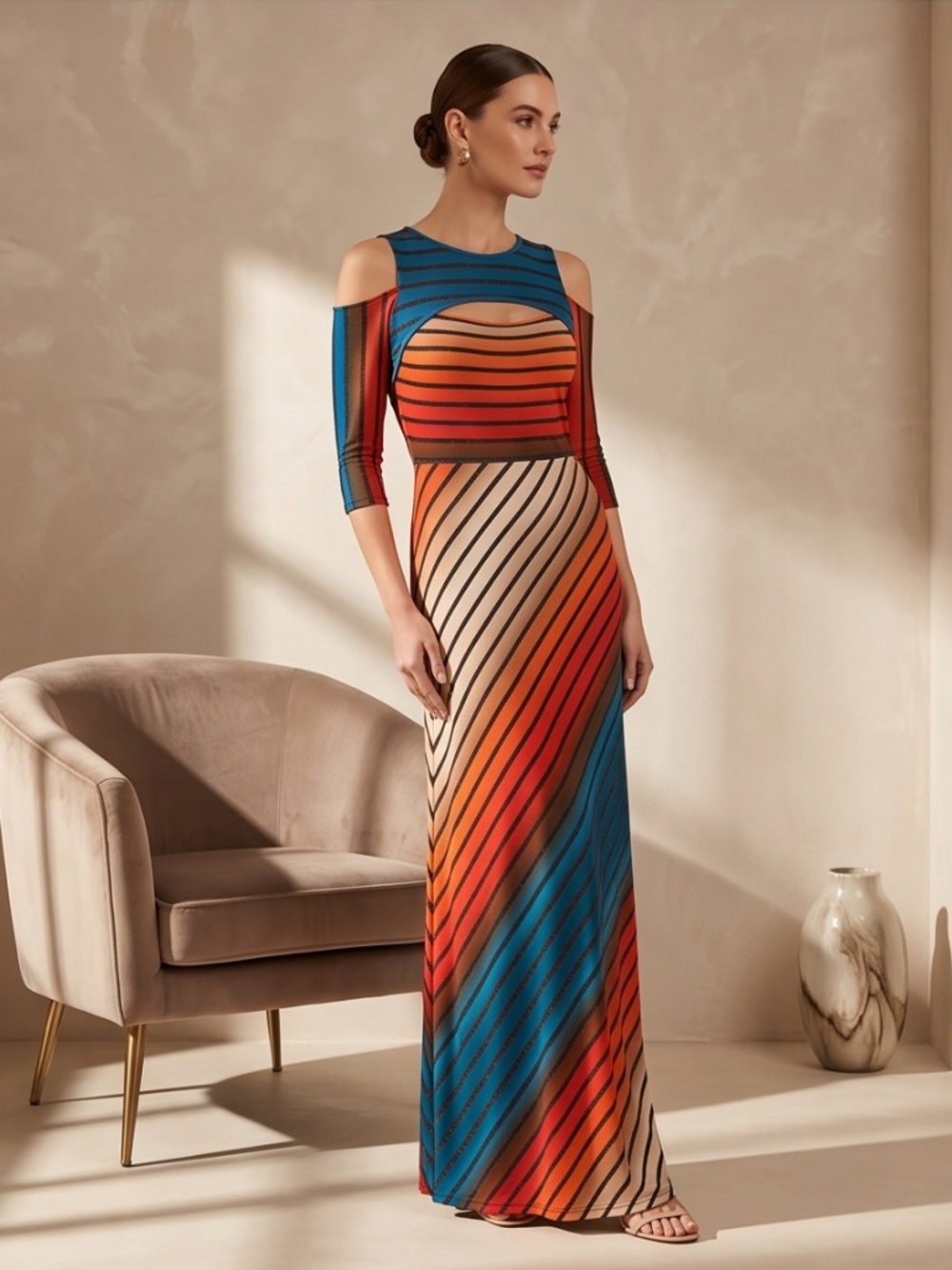 Two Multi-colored Maxi Dresses - Picture 2 of 6